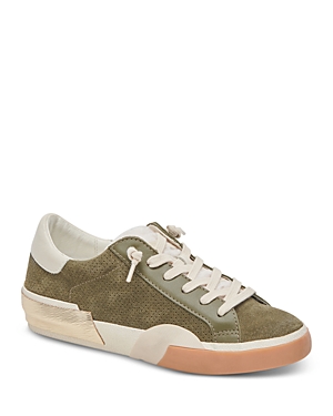 Dolce Vita Zina Plush Sneaker In Moss Perforated Suede