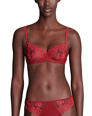 Simone Perele Wish Sheer Plunge Bra In Lipstick