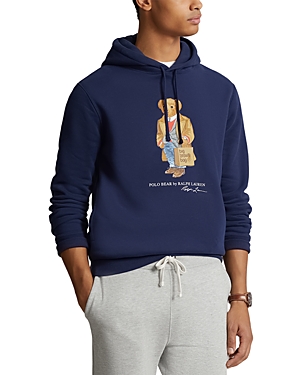 Polo Ralph Lauren Polo Bear Fleece Hooded Sweatshirt In Newport Navy