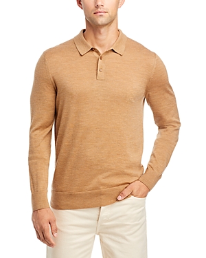 Merino Wool Regular Fit Long Sleeve Polo Shirt