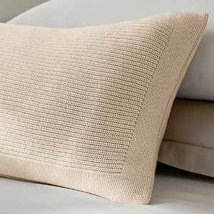 Boll & Branch Ribbed Knit Decorative Pillow, 14 X 34 In Natural