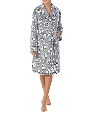 Kate Spade Plush Robe In Black