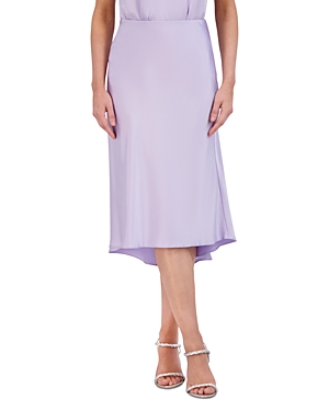 Bcbgmaxazria Bias Satin Midi Slip Skirt In Lavender