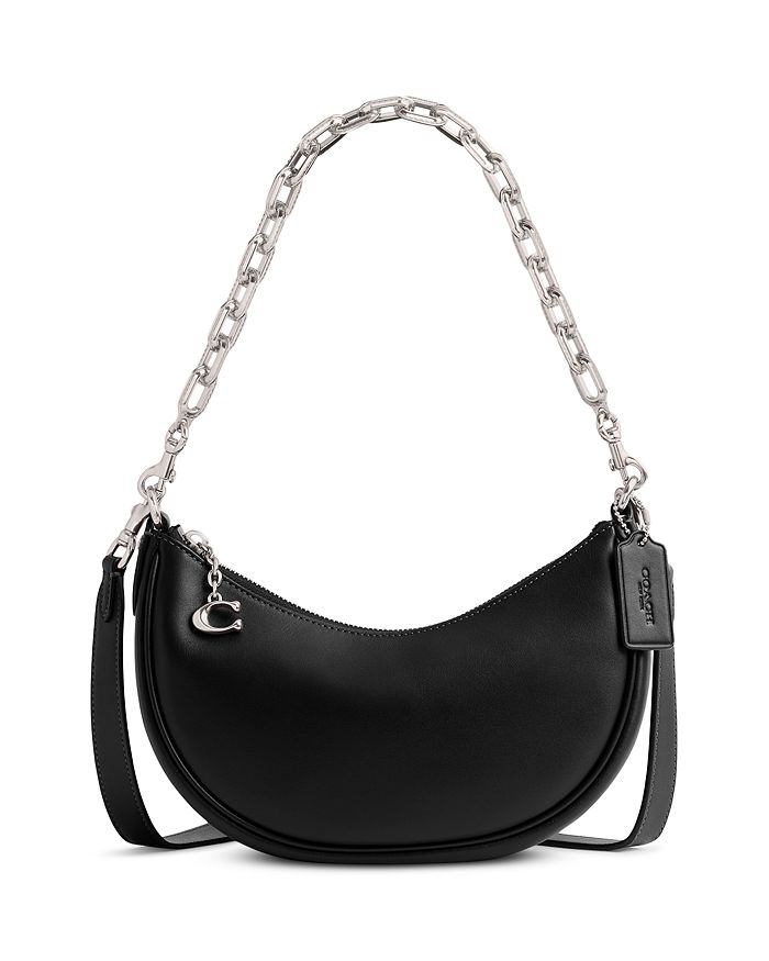 Marc Jacobs Small Leather Crescent Shoulder Bag in Black
