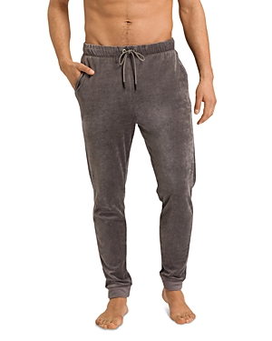 Hanro Velour Jogger Pants In Fresh Gray