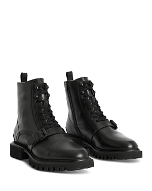 Shop Allsaints Women's Tori Lace Up Buckled Combat Boots In Black