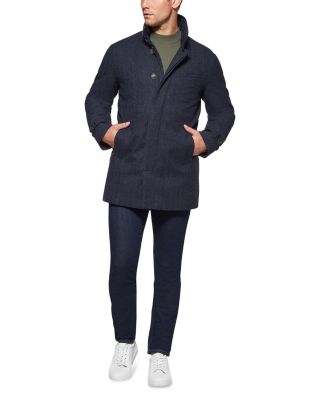 Norwegian Wool single-breasted cashmere coat - Blue