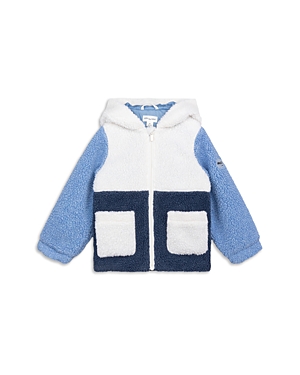 Miles The Label Boys' Faux Sherpa Color Blocked Hooded Jacket - Baby In Navy