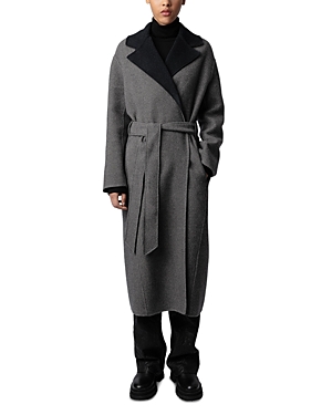 Shop Zadig & Voltaire Meli Wool Coat In Noir