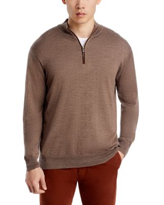 Peter Millar Autumn Crest Wool Blend Quarter Zip Pullover In Birch