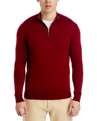 Peter Millar Autumn Crest Wool Blend Quarter Zip Pullover In Holiday Re