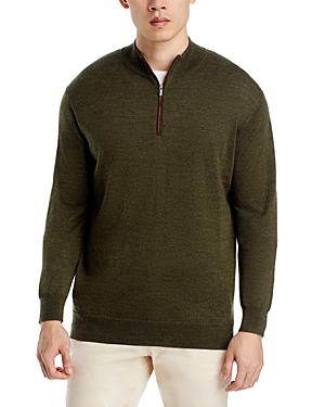Peter Millar Autumn Crest Wool Blend Quarter Zip Pullover In Juniper