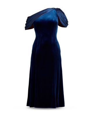 Plus Copley Shoulder Drape Velvet Gown
