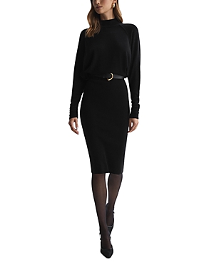 Shop Reiss Freya Mock Neck Bodycon Dress In Black