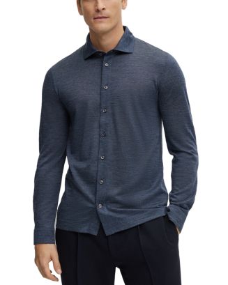 BOSS BOSS Pointer Silk & Wool Regular Fit Shirt | Bloomingdale's Men