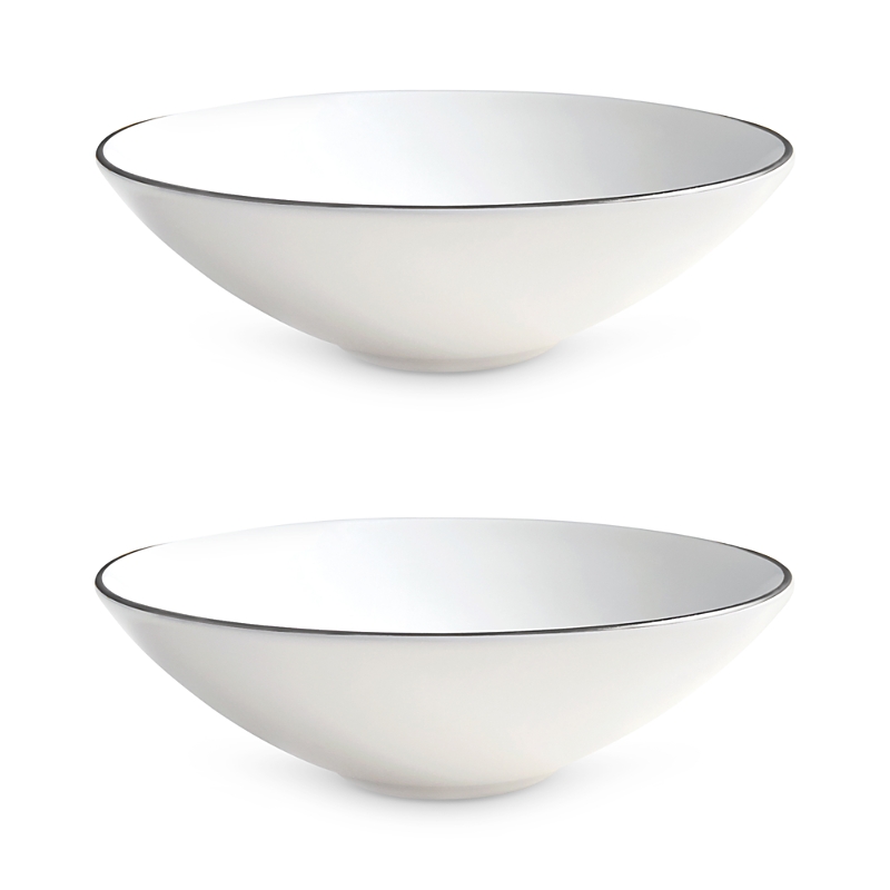 Twig New York Alex Platinum 8 Soup Pasta Bowl, Set Of 2 In Silver