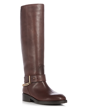 Shop Aqua Women's Riley Buckled Riding Boots - 100% Exclusive In Dark Brown