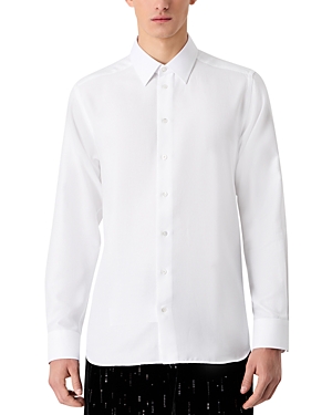 Armani Collezioni Emporio Armani New York Slim Fit Button Down Shirt In Solid White