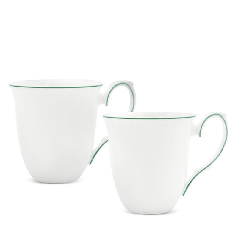 Prouna Amelie Mug, Set Of 2 In Green/white