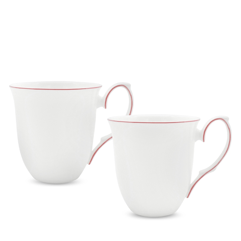 Prouna Amelie Mug, Set Of 2 In Pink/white