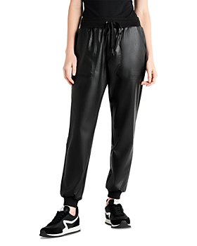 Accouchée Comfy Cool Foldover Waistband Faux Leather Maternity Jogger Pants
