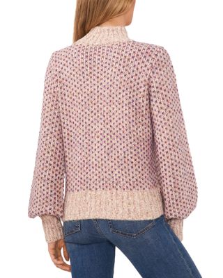 Multicolored Knit Mock Neck Sweater