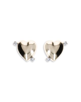 Justine Clenquet Juno Crystal & Heart Stud Earrings