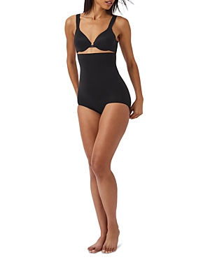 Shop Spanx Everyday Seamless Shaping High-waisted Brief In Very Black