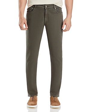 Pt Torino Straight Fit Jeans In Charcoal Olive