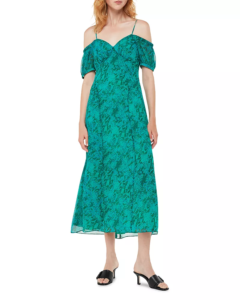Whistles Diagonal Snake Bardot Dress