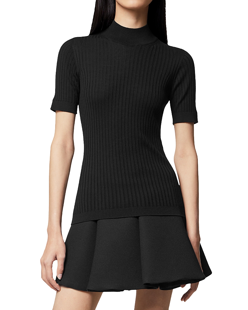 Versace Essential Seamless Mock Neck Sweater In Black