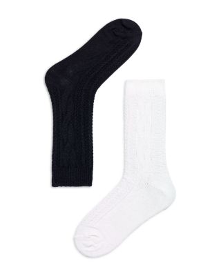 HUE - Cable Ribbed Boot Socks, Pack of 2