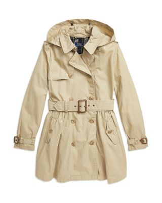 Ralph Lauren - Girls' Water-Resistant Hooded Trench Coat - Little Kid, Big Kid