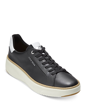 Shop Cole Haan Women's Grandpro Topspin Sneakers In Black/white Leather