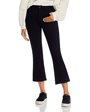 L'Agence Kendra High Rise Crop Flare Jeans in Black