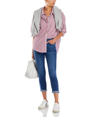 Josefina High Rise Cropped Boyfriend Jeans in Broken Twill Vanity