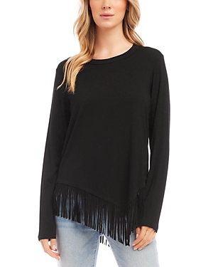 Karen Kane Asymmetric Fringe Top