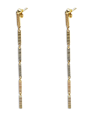 Argento Vivo Cubic Zirconia Linear Drop Earrings In Gold