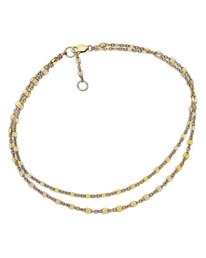 Jennifer Zeuner Charlene Double Row Ankle Bracelet in 18K Gold