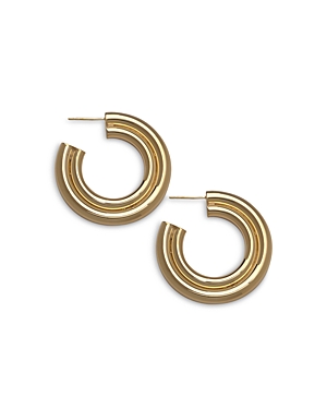 Shop Jennifer Zeuner Jude Double Row Hoop Earrings In 18k Gold Plated Sterling Silver