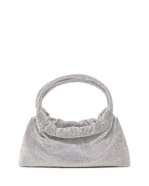 Shop Simkhai Ellerie Crystal Mini Top Handle Bag In Silver