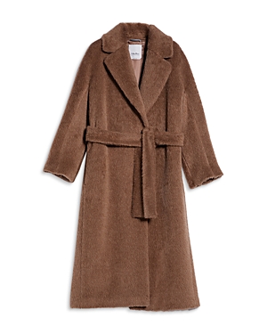 Max Mara Borbone Double Breasted Teddy Coat In Brown