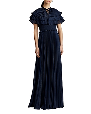 Pleated Cape Gown