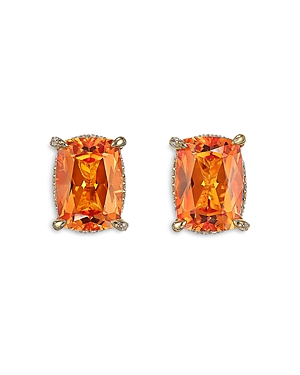Shop Anabela Chan 18k Yellow Gold-plated Sterling Silver English Garden Synthesized Orange Sapphire & Simulated Diamon