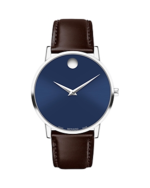 Movado Museum Classic Watch, 40mm In Blue/brown