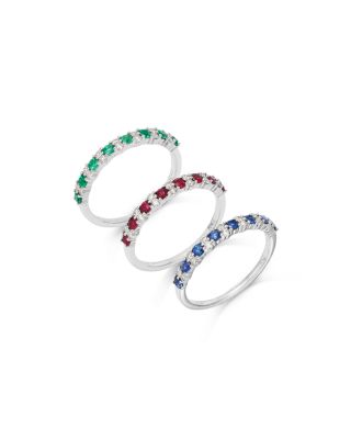 Bloomingdale's Fine Collection - Precious Stone & Diamond Band in 14K White Gold