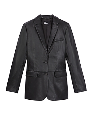 THE KOOPLES NOTCH COLLAR LEATHER JACKET