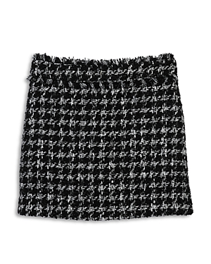 Katiejnyc Girls' Charlotte Boucle Skirt - Big Kid In Black/white Boucle