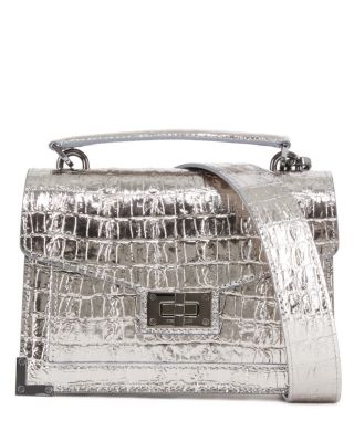 The Kooples - Emily Small Embossed Metallic Leather Handbag