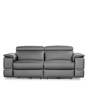 Giuseppe Nicoletti Ronaldo Power Reclining Sofa In Bull 327 Grigio Scuro